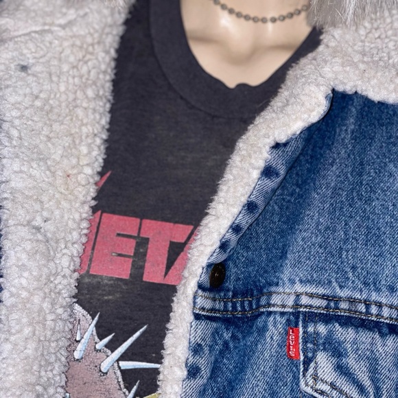 Vintage Levi’s Sherpa Trucker Jacket 80s XL 46R - Picture 2 of 8